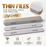 Thin files for natural nails and pedicure