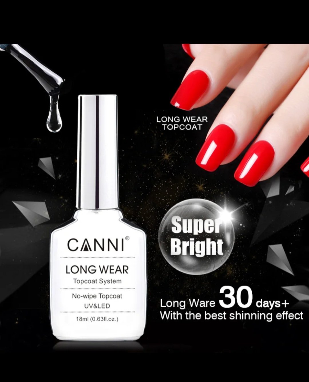 2026/06/1000487142.jpg CANNI Long Wear No-Wipe Top Coat 18 ml - Image 1